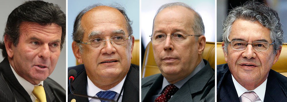 Ministro deu oitavo voto no julgamento dos embargos infringentes contra a condenação por formação de quadrilha; já não havia condições de inverter o placar de maioria de 6 a 1; "A formação do tribunal foi mudada", reclamou; "Houve sim um esquema delituoso formado nos subterrâneos do poder"; em seguida, Marco Aurélio acompanhou o voto pela condenação: "O Supremo de hoje deu o dito pelo não dito sobre o Supremo de ontem", criticou ele; "Voto contra os embargos", disse, em seguida, decano Celso de Melo;"Houve a formação de uma empresas criminosa"; placar está em 6 a 4, faltando apenas Joaquim Barbosa para votar; aprovação dos embargos é irreversível (Foto: Marco Damiani) Ministro deu oitavo voto no julgamento dos embargos infringentes contra a condenação por formação de quadrilha; já não havia condições de inverter o placar de maioria de 6 a 1; "A formação do tribunal foi mudada", reclamou; "Houve sim um esquema delituoso formado nos subterrâneos do poder"; em seguida, Marco Aurélio acompanhou o voto pela condenação: "O Supremo de hoje deu o dito pelo não dito sobre o Supremo de ontem", criticou ele; "Voto contra os embargos", disse, em seguida, decano Celso de Melo;"Houve a formação de uma empresas criminosa"; placar está em 6 a 4, faltando apenas Joaquim Barbosa para votar; aprovação dos embargos é irreversível