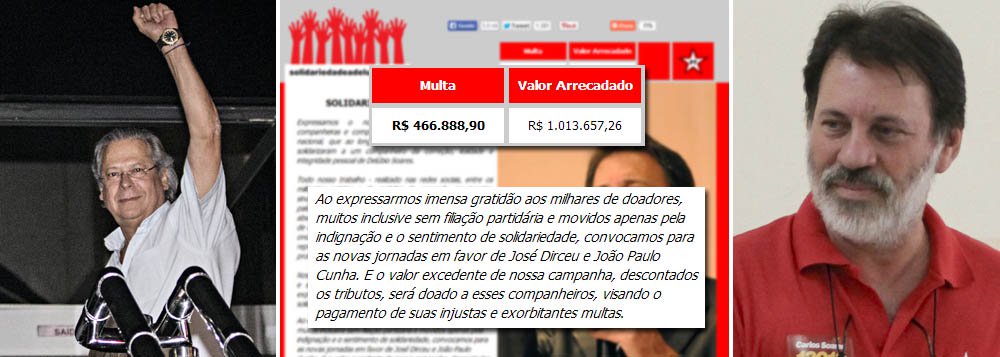 Multado em R$ 466,8 mil pelo STF, ex-tesoureiro do PT Delúbio Soares conseguiu arrecadar R$ 1.013.657,26 em campanha promovida por companheiros de partido pela internet; multa foi quitada nesta sexta-feira 31 e excedente será doado à nova campanha, que beneficiará o ex-ministro José Dirceu, punido em R$ 960 mil; "Temos confiança de que, mais uma vez, alcançaremos o valor da multa com excedente", disse o coordenador jurídico do partido, Marco Aurélio Carvalho; sucesso da arrecadação deve-se, segundo ele, à militância, "que respondeu de forma cívica e altiva aos excessos e provocações de Joaquim Barbosa" (Foto: Gisele Federicce) www.brasil247.com - Multado em R$ 466,8 mil pelo STF, ex-tesoureiro do PT Delúbio Soares conseguiu arrecadar R$ 1.013.657,26 em campanha promovida por companheiros de partido pela internet; multa foi quitada nesta sexta-feira 31 e excedente será doado à nova campanha, que beneficiará o ex-ministro José Dirceu, punido em R$ 960 mil; "Temos confiança de que, mais uma vez, alcançaremos o valor da multa com excedente", disse o coordenador jurídico do partido, Marco Aurélio Carvalho; sucesso da arrecadação deve-se, segundo ele, à militância, "que respondeu de forma cívica e altiva aos excessos e provocações de Joaquim Barbosa"