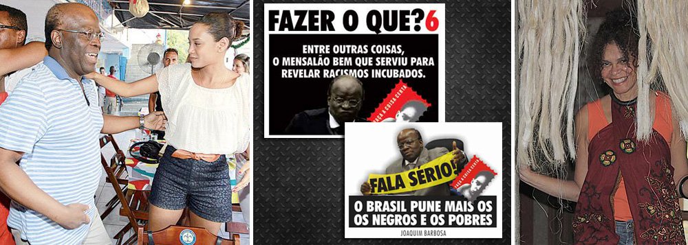 É o que pensa a jornalista Ana Alakija, editora da Agência Afro-Latina e Euro-Americana de Informação; em artigo sobre a ida do ministro a uma roda de samba, no Rio, na última segunda, ela diz que a repercussão deste fato soma-se a outras críticas que o colocam na condição de “vítima de bullying e assédio racial”; segundo a jornalista, em contraponto às acusações contra Barbosa de que as prisões dos condenados na Ação Penal 470 foram ilegais, foi criada, nas redes sociais, a campanha "Vamos abraçar Joaquim Barbosa e o STF", com o objetivo de apoiar as ações do presidente do STF; vitimização pode ser mais um passo na campanha à presidência da República (Foto: Valter Lima) É o que pensa a jornalista Ana Alakija, editora da Agência Afro-Latina e Euro-Americana de Informação; em artigo sobre a ida do ministro a uma roda de samba, no Rio, na última segunda, ela diz que a repercussão deste fato soma-se a outras críticas que o colocam na condição de “vítima de bullying e assédio racial”; segundo a jornalista, em contraponto às acusações contra Barbosa de que as prisões dos condenados na Ação Penal 470 foram ilegais, foi criada, nas redes sociais, a campanha "Vamos abraçar Joaquim Barbosa e o STF", com o objetivo de apoiar as ações do presidente do STF; vitimização pode ser mais um passo na campanha à presidência da República