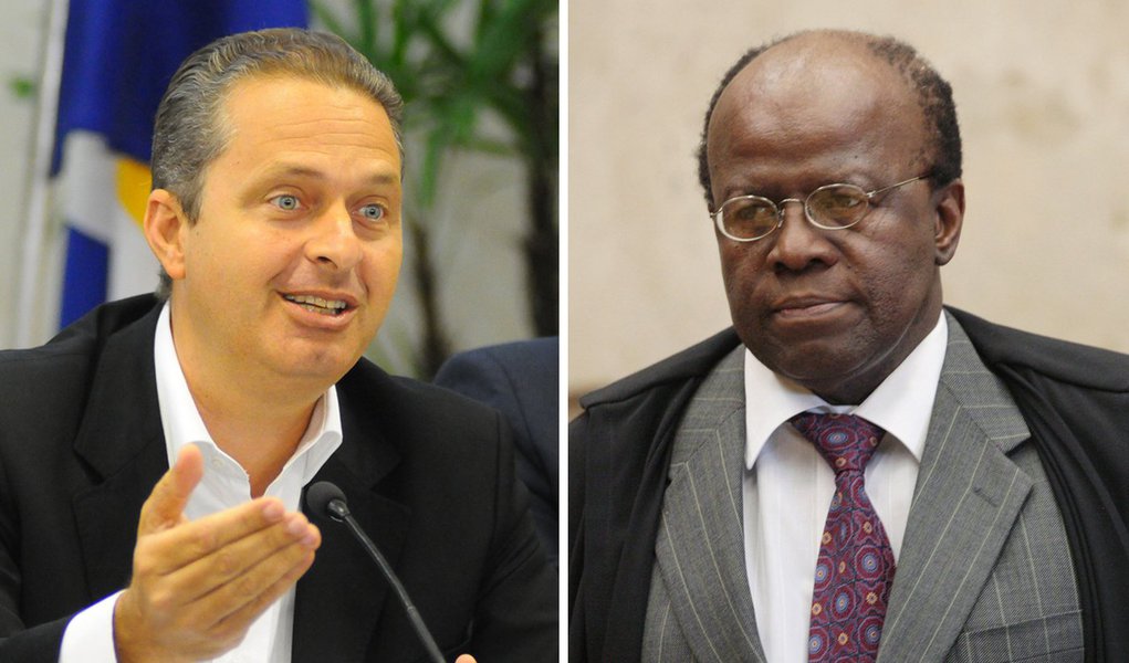"Qual partido não gostaria de ter Joaquim Barbosa em seus quadros?", questionou o pré-candidato à presidência pelo PSB, no dia em que o ministro anunciou sua aposentadoria do Supremo; Eduardo Campos deixou em aberto convite para o ministro se filiar ao PSB; "Se o ministro pensar em se filiar a algum partido, amigos próximos poderão fazer uma aproximação dele com o PSB", disse; ele afirmou ter "certeza" que "todos os partidos políticos do Brasil que prezam a Justiça, que prezam a democracia, gostariam de ter em suas fileiras um brasileiro com a honestidade, a vida e a biografia dele" (Foto: Gisele Federicce) "Qual partido não gostaria de ter Joaquim Barbosa em seus quadros?", questionou o pré-candidato à presidência pelo PSB, no dia em que o ministro anunciou sua aposentadoria do Supremo; Eduardo Campos deixou em aberto convite para o ministro se filiar ao PSB; "Se o ministro pensar em se filiar a algum partido, amigos próximos poderão fazer uma aproximação dele com o PSB", disse; ele afirmou ter "certeza" que "todos os partidos políticos do Brasil que prezam a Justiça, que prezam a democracia, gostariam de ter em suas fileiras um brasileiro com a honestidade, a vida e a biografia dele"
