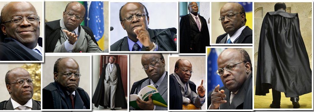 Joaquim Barbosa diz adeus ao Supremo Tribunal Federal; ele abriu a sessão desta quinta-feira anunciando que vai deixar o cargo no "fim do primeiro semestre, em junho"; usou um tom neutro, informou e agradeceu aos colegas; "Requererei o meu afastamento do serviço público após 41 anos", disse; "Tive a alegria de passar por esta corte no seu momento mais fecundo e de maior importância política e institucional neste País", acrescentou; "Agradeço a todos, meu muito obrigado", finalizou; recebeu apenas dois pedidos de palavra, do ministro Marco Aurélio Mello e do procurador-geral Rodrigo Janot; e foi só; plenário volta à rotina (Foto: Gisele Federicce) Joaquim Barbosa diz adeus ao Supremo Tribunal Federal; ele abriu a sessão desta quinta-feira anunciando que vai deixar o cargo no "fim do primeiro semestre, em junho"; usou um tom neutro, informou e agradeceu aos colegas; "Requererei o meu afastamento do serviço público após 41 anos", disse; "Tive a alegria de passar por esta corte no seu momento mais fecundo e de maior importância política e institucional neste País", acrescentou; "Agradeço a todos, meu muito obrigado", finalizou; recebeu apenas dois pedidos de palavra, do ministro Marco Aurélio Mello e do procurador-geral Rodrigo Janot; e foi só; plenário volta à rotina