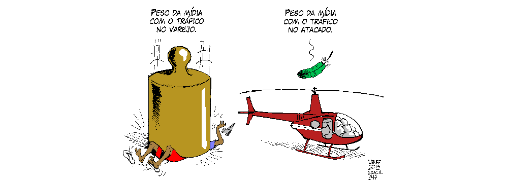 A diferença de tratamento dado pela imprensa nos casos de tráfico no varejo e no atacado, segundo o cartunista Carlos Latuff; caso do helicóptero do deputado estadual Gustavo Perrella, flagrado com mais de 400 quilos de cocaína, foi divulgado com discrição (Foto: Gisele Federicce) www.brasil247.com - A diferença de tratamento dado pela imprensa nos casos de tráfico no varejo e no atacado, segundo o cartunista Carlos Latuff; caso do helicóptero do deputado estadual Gustavo Perrella, flagrado com mais de 400 quilos de cocaína, foi divulgado com discrição