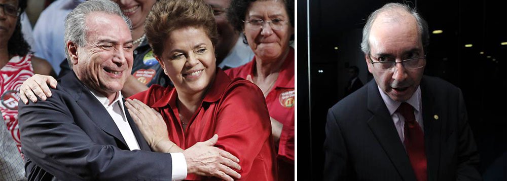 Após encontro com o vice-presidente, sem a presença de caciques do PMDB, presidente avisa que pretende nomear ministros nos próximos dias mesmo sem o aval da legenda; Temer, por sua vez, defendeu o 'casamento com o PT' e diz que apenas a convenção nacional decidirá futuro de peemedebistas, em referência indireta a Eduardo Cunha; líder do partido na Câmara chegou a ameaçar rompimento da aliança; nesta manhã, Dilma vai receber grupos separados do partido, do Senado e da Câmara, para tentar desarmar pressão sobre o governo (Foto: Roberta Namour) www.brasil247.com - Após encontro com o vice-presidente, sem a presença de caciques do PMDB, presidente avisa que pretende nomear ministros nos próximos dias mesmo sem o aval da legenda; Temer, por sua vez, defendeu o 'casamento com o PT' e diz que apenas a convenção nacional decidirá futuro de peemedebistas, em referência indireta a Eduardo Cunha; líder do partido na Câmara chegou a ameaçar rompimento da aliança; nesta manhã, Dilma vai receber grupos separados do partido, do Senado e da Câmara, para tentar desarmar pressão sobre o governo