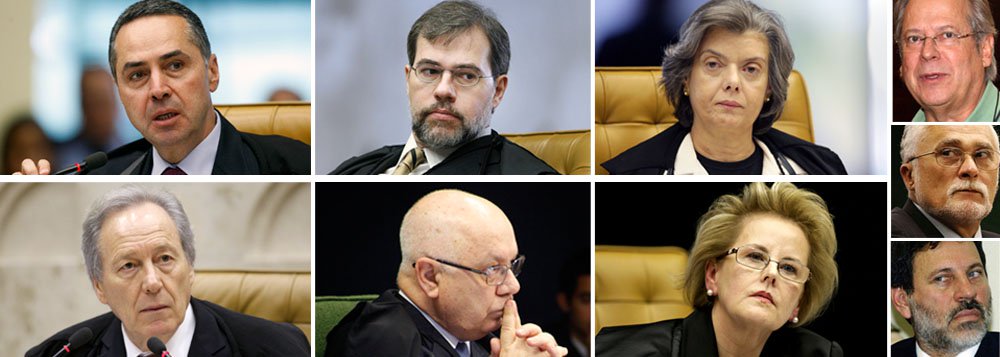 Cai condenação por crime de formação de quadrilha na AP 470; ministro Teori Zavascki concluiu voto pela absolvição às 10h55, marcando 5 a 1; formação da maioria foi feita por Rosa Weber, que reafirmou em seguida seu voto anterior pela absolvição; com os votos de Luís Roberto Barroso, Dias Toffoli, Carmen Lúcia, Ricardo Lewandowski, Teori Zavascki e Rosa Weber, embargos infringentes são aceitos; ministro Gilmar Mendes fala: "Composição do tribunal foi mudada", apontou; Joaquim Barbosa derrotado; link (Foto: Felipe L. Goncalves) Cai condenação por crime de formação de quadrilha na AP 470; ministro Teori Zavascki concluiu voto pela absolvição às 10h55, marcando 5 a 1; formação da maioria foi feita por Rosa Weber, que reafirmou em seguida seu voto anterior pela absolvição; com os votos de Luís Roberto Barroso, Dias Toffoli, Carmen Lúcia, Ricardo Lewandowski, Teori Zavascki e Rosa Weber, embargos infringentes são aceitos; ministro Gilmar Mendes fala: "Composição do tribunal foi mudada", apontou; Joaquim Barbosa derrotado; link