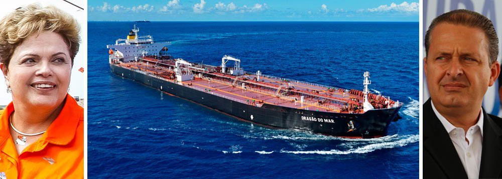 A cerimônia de lançamento ao mar do petroleiro Dragão do Mar, construído pelo Estaleiro Atlântico Sul, em Suape, serviu para que a presidente Dilma Rousseff cutucasse o presidenciável Eduardo Campos; “Além dos estaleiros, estamos investindo R$ 1 bilhão em dragagem e na contratação de novos terminais. A refinaria Abreu e Lima é outro investimento (federal)”, disse ela; a cutucada vem no mesmo dia em que Campos laça sua candidatura à Presidência em Brasília (Foto: Paulo Emílio) A cerimônia de lançamento ao mar do petroleiro Dragão do Mar, construído pelo Estaleiro Atlântico Sul, em Suape, serviu para que a presidente Dilma Rousseff cutucasse o presidenciável Eduardo Campos; “Além dos estaleiros, estamos investindo R$ 1 bilhão em dragagem e na contratação de novos terminais. A refinaria Abreu e Lima é outro investimento (federal)”, disse ela; a cutucada vem no mesmo dia em que Campos laça sua candidatura à Presidência em Brasília