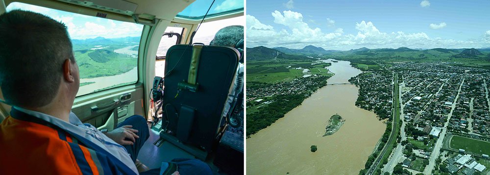 O governador Antonio Anastasia (PSDB) sobrevoou as áreas mais castigadas pelas chuvas em Minas Gerais; após ver de perto os estragos causados pela força das águas em Governador Valadares e Aimorés, o gestor determinou um esforço conjunto dos órgãos estaduais para apoio imediato à população atingida; segundo a Cedec, já foram registradas 18 mortes em consequência das intensas chuvas e 26 municípios decretaram situação de emergência
(Foto: Romulo Faro) O governador Antonio Anastasia (PSDB) sobrevoou as áreas mais castigadas pelas chuvas em Minas Gerais; após ver de perto os estragos causados pela força das águas em Governador Valadares e Aimorés, o gestor determinou um esforço conjunto dos órgãos estaduais para apoio imediato à população atingida; segundo a Cedec, já foram registradas 18 mortes em consequência das intensas chuvas e 26 municípios decretaram situação de emergência