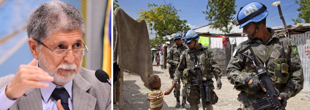 Em entrevista, ministro da Defesa afirma que saída das tropas brasileiras está "prevista no horizonte"; "Não pensamos em uma saída irresponsável, e nem se pode dizer que já há uma data marcada para isso. Mas a saída está prevista em nosso horizonte" (Foto: Gisele Federicce) Em entrevista, ministro da Defesa afirma que saída das tropas brasileiras está "prevista no horizonte"; "Não pensamos em uma saída irresponsável, e nem se pode dizer que já há uma data marcada para isso. Mas a saída está prevista em nosso horizonte"
