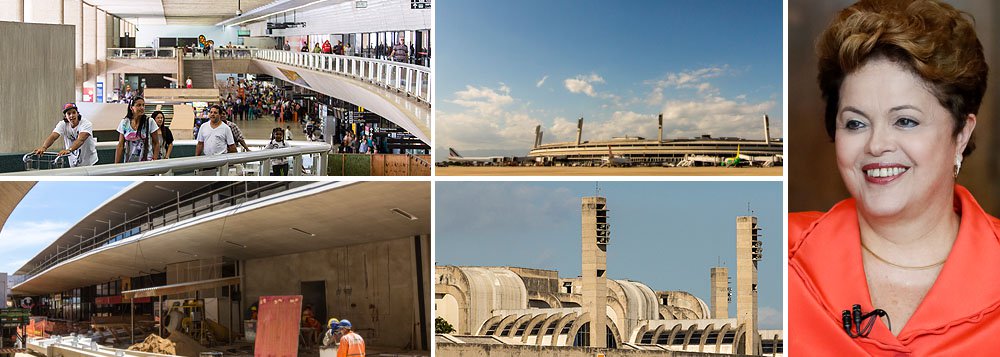 Expectativa da presidente Dilma Rousseff de "competição forte" na disputa dos aeroportos, colocada em entrevista exclusiva ao 247, se confirma; consórcio liderado pelo grupo Odebrecht, em parceria com o grupo Changi, de Cingapura, fez proposta de R$ 19 bilhões pelo terminal internacional do Rio de Janeiro, com ágio de 293%; "o Brasil já vive o maior ciclo de investimentos em infraestrutura de toda a sua história", diz a presidente; resultado do leilão torna risível a crítica sobre desconfiança de empresários em relação ao Brasil; em Confins, venceu a CCR com oferta de R$ 1,8 bilhão e ágio de 66%; nesta rodada, governo arrecadou R$ 20,8 bilhões; segundo a presidente Dilma, resultado foi "muito além da expectativa" (Foto: Leonardo Attuch) Expectativa da presidente Dilma Rousseff de "competição forte" na disputa dos aeroportos, colocada em entrevista exclusiva ao 247, se confirma; consórcio liderado pelo grupo Odebrecht, em parceria com o grupo Changi, de Cingapura, fez proposta de R$ 19 bilhões pelo terminal internacional do Rio de Janeiro, com ágio de 293%; "o Brasil já vive o maior ciclo de investimentos em infraestrutura de toda a sua história", diz a presidente; resultado do leilão torna risível a crítica sobre desconfiança de empresários em relação ao Brasil; em Confins, venceu a CCR com oferta de R$ 1,8 bilhão e ágio de 66%; nesta rodada, governo arrecadou R$ 20,8 bilhões; segundo a presidente Dilma, resultado foi "muito além da expectativa"