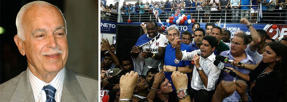 A festa de anúncio da chapa das oposições na Bahia teve como 'estrela' o senador mineiro e pré-candidato a presidente da República Aécio Neves, mas o prefeito ACM Neto roubou o brilho; a candidatura do ex-governador Paulo Souto ao Palácio de Ondina é vista como tentativa do DEM de pavimentar o caminho do prefeito de Salvador para tentativa em 2018; o jovem democrata nega, mas o próprio Paulo Souto dá pistas; "Ele seria um candidato fortíssimo"; festa começou com o coro 'ô, ô, ô, ACM voltou' (Foto: Romulo Faro) A festa de anúncio da chapa das oposições na Bahia teve como 'estrela' o senador mineiro e pré-candidato a presidente da República Aécio Neves, mas o prefeito ACM Neto roubou o brilho; a candidatura do ex-governador Paulo Souto ao Palácio de Ondina é vista como tentativa do DEM de pavimentar o caminho do prefeito de Salvador para tentativa em 2018; o jovem democrata nega, mas o próprio Paulo Souto dá pistas; "Ele seria um candidato fortíssimo"; festa começou com o coro 'ô, ô, ô, ACM voltou'