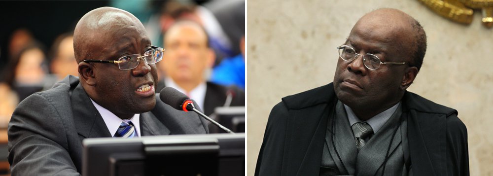 Deputado federal Edson Santos (PT-RJ), que foi ministro da Igualdade Racial, no governo Lula, vê no presidente do Supremo Tribunal Federal, ministro Joaquim Barbosa, uma antítese aos governos do PT no País; para ele, Barbosa age não como juiz, mas como um candidato que terá sua "dura e firme oposição"; o petista desconsidera qualquer tipo de "bullying racial" contra Barbosa, como foi dito pela jornalista Ana Alakija; "Ele vai contra tudo o que o Brasil avançou em luta racial", diz ao 247 o deputado, que foi responsável pelo Estatuto da Igualdade Racial, combatido pela Globo, que apoia Barbosa incondicionalmente; "a mídia capturou Barbosa para o seu projeto" (Foto: Valter Lima) Deputado federal Edson Santos (PT-RJ), que foi ministro da Igualdade Racial, no governo Lula, vê no presidente do Supremo Tribunal Federal, ministro Joaquim Barbosa, uma antítese aos governos do PT no País; para ele, Barbosa age não como juiz, mas como um candidato que terá sua "dura e firme oposição"; o petista desconsidera qualquer tipo de "bullying racial" contra Barbosa, como foi dito pela jornalista Ana Alakija; "Ele vai contra tudo o que o Brasil avançou em luta racial", diz ao 247 o deputado, que foi responsável pelo Estatuto da Igualdade Racial, combatido pela Globo, que apoia Barbosa incondicionalmente; "a mídia capturou Barbosa para o seu projeto"