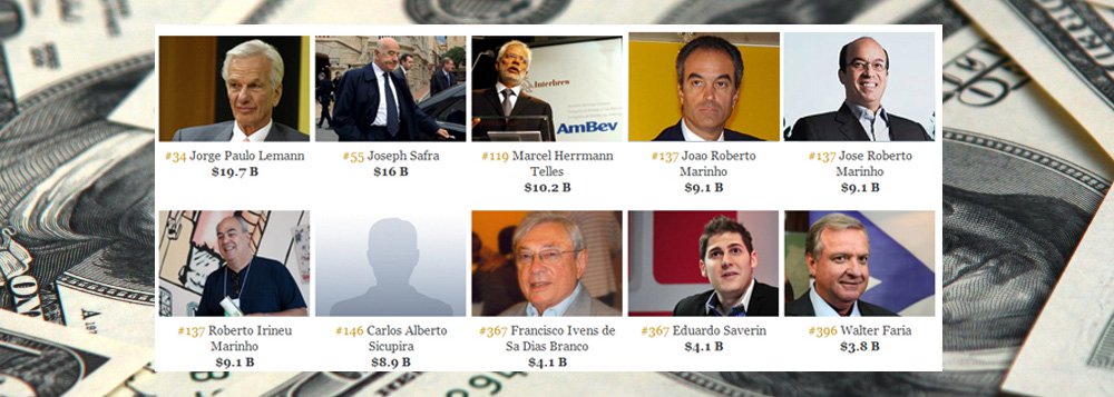 Ao todo, o país possui 65 bilionários na lista da Forbes, 19 a mais do que na lista do ano passado; dos novatos, 15 herdaram fortunas – é o caso dos herdeiros de Roberto Civita, do Grupo Abril; Dirce Camargo, do grupo Camargo Correa; e de Antônio Ermírio de Moraes; Jorge Paulo Lemann segue o mais rico; oito deixaram a classificação, incluindo Eike Batista (Foto: Roberta Namour) Ao todo, o país possui 65 bilionários na lista da Forbes, 19 a mais do que na lista do ano passado; dos novatos, 15 herdaram fortunas – é o caso dos herdeiros de Roberto Civita, do Grupo Abril; Dirce Camargo, do grupo Camargo Correa; e de Antônio Ermírio de Moraes; Jorge Paulo Lemann segue o mais rico; oito deixaram a classificação, incluindo Eike Batista
