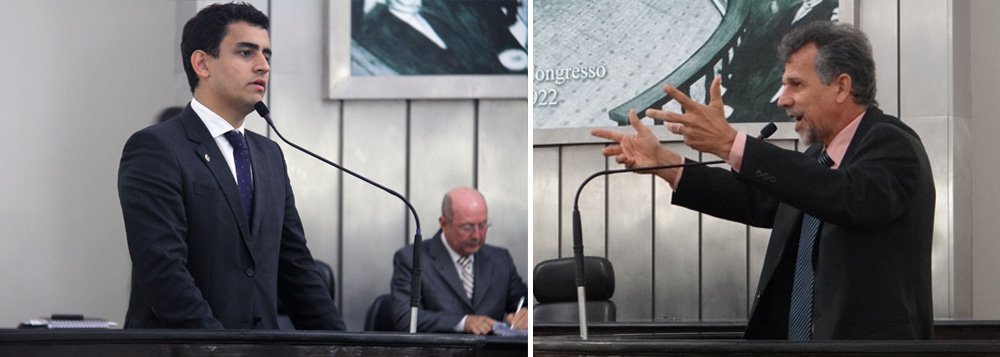 Os deputados João Henrique Caldas (SDD) Judson Cabral (PT) criticaram duramente a prestação de contas da Casa de Tavares Bastos relativa ao exercício financeiro de 2008. "Querem aprovar uma nova prestação de contas no escuro, de modo a se esconder os dados financeiros", disparou o primeiro. "Solicitei da Mesa os dados, mas o que obtive são números que não explicam muito como foram gastos os recursos do duodécimo", afirmou Judson Cabral. Contudo, as contas do exercício de 2008 foram aprovadas (Foto: Voney Malta) Os deputados João Henrique Caldas (SDD) Judson Cabral (PT) criticaram duramente a prestação de contas da Casa de Tavares Bastos relativa ao exercício financeiro de 2008. "Querem aprovar uma nova prestação de contas no escuro, de modo a se esconder os dados financeiros", disparou o primeiro. "Solicitei da Mesa os dados, mas o que obtive são números que não explicam muito como foram gastos os recursos do duodécimo", afirmou Judson Cabral. Contudo, as contas do exercício de 2008 foram aprovadas