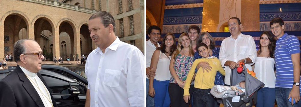 O pré-candidato à Presidência da República, Eduardo Campos (PSB-PE), que está morando em São Paulo durante o período pré-eleitoral, disse, em visita ao Santuário de Aparecida, ser contra o aborto e que considerada adequada a legislação brasileira sobre o assunto. "Como cidadão acho que minha posição e a de todos. Não conheço ninguém que seja a favor do aborto", ressaltou; "A legislação brasileira já é adequada. Ela já prevê as circunstâncias e os casos e eu não vejo razão para que se altere"; posição de Campos é semelhante à da candidata a vice na sua chapa, a ex-senadora Marina Silva, que é evangélica (Foto: Paulo Emílio) O pré-candidato à Presidência da República, Eduardo Campos (PSB-PE), que está morando em São Paulo durante o período pré-eleitoral, disse, em visita ao Santuário de Aparecida, ser contra o aborto e que considerada adequada a legislação brasileira sobre o assunto. "Como cidadão acho que minha posição e a de todos. Não conheço ninguém que seja a favor do aborto", ressaltou; "A legislação brasileira já é adequada. Ela já prevê as circunstâncias e os casos e eu não vejo razão para que se altere"; posição de Campos é semelhante à da candidata a vice na sua chapa, a ex-senadora Marina Silva, que é evangélica