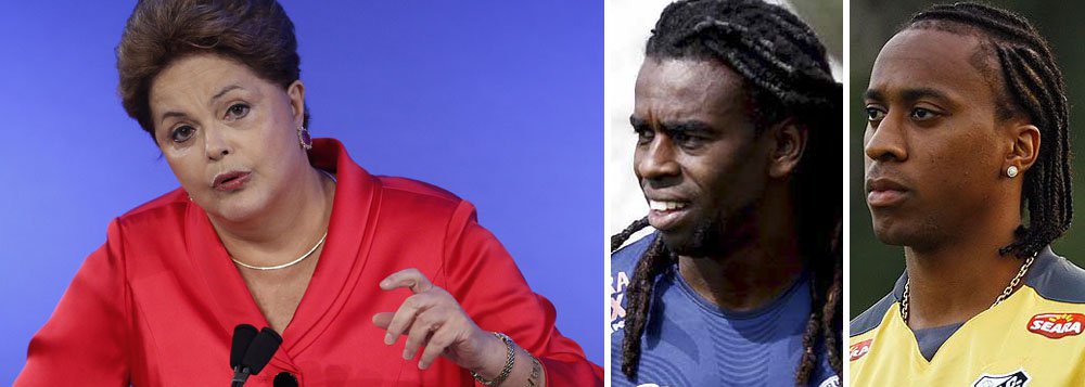 Presidente irá conversar com o volante do Cruzeiro Paulo César Nascimento, o Tinga, e Marcos Arouca da Silva, o santista Arouca, além de representantes do movimento negro; Dilma Rousseff tem feito ofensiva para promover uma Copa do Mundo combatendo o preconceito (Foto: Gisele Federicce) Presidente irá conversar com o volante do Cruzeiro Paulo César Nascimento, o Tinga, e Marcos Arouca da Silva, o santista Arouca, além de representantes do movimento negro; Dilma Rousseff tem feito ofensiva para promover uma Copa do Mundo combatendo o preconceito