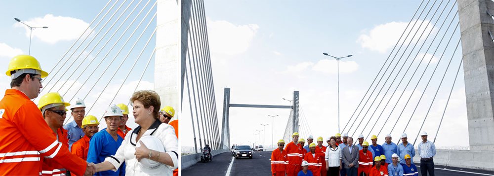 Na cerimônia que inaugurou a BR-448, nesta sexta-feira 20, em Canoas, presidente anunciou outros investimentos nas rodovias que cortam o Rio Grande do Sul, como melhorias na BR-116, entre Porto Alegre e Novo Hamburgo, a segunda ponte sobre o Rio Guaíba e a assinatura da ordem de serviço para duplicação de 57,5 km da BR-290, a principal rodovia transversal do estado; "Falo de todas essas obras para evidenciar o compromisso do governo com a mobilidade na região metropolitana de Porto Alegre", discursou Dilma Rousseff (Foto: Gisele Federicce) Na cerimônia que inaugurou a BR-448, nesta sexta-feira 20, em Canoas, presidente anunciou outros investimentos nas rodovias que cortam o Rio Grande do Sul, como melhorias na BR-116, entre Porto Alegre e Novo Hamburgo, a segunda ponte sobre o Rio Guaíba e a assinatura da ordem de serviço para duplicação de 57,5 km da BR-290, a principal rodovia transversal do estado; "Falo de todas essas obras para evidenciar o compromisso do governo com a mobilidade na região metropolitana de Porto Alegre", discursou Dilma Rousseff