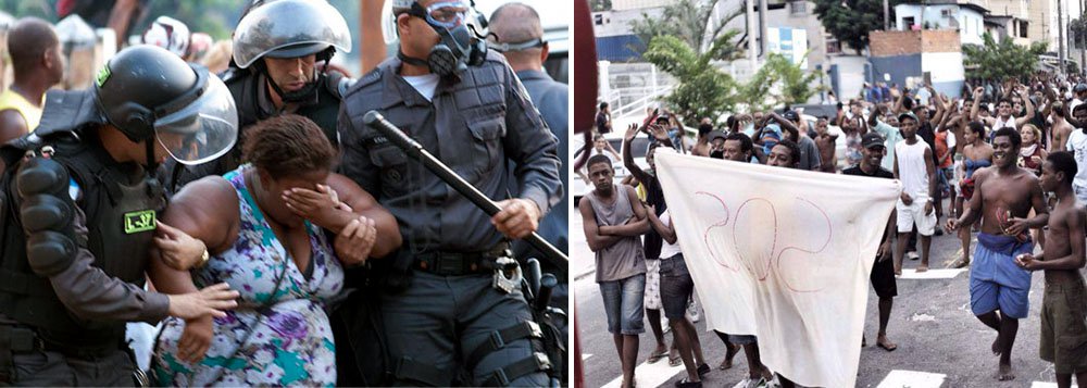 A Polícia Militar (PM) está com cerca de 1.600 homens na região do Engenho Novo, na zona norte do Rio, para cumprir a reintegração de posse determinada pela Justiça para retirar os cerca de 5 mil moradores que ocupam o terreno há 11 dias; no início, a ocupação foi pacífica, mas pouco depois das 6h30, o grupo começou a reagir e jogou um coquetel-molotov contra os militares (Foto: Leonardo Lucena) A Polícia Militar (PM) está com cerca de 1.600 homens na região do Engenho Novo, na zona norte do Rio, para cumprir a reintegração de posse determinada pela Justiça para retirar os cerca de 5 mil moradores que ocupam o terreno há 11 dias; no início, a ocupação foi pacífica, mas pouco depois das 6h30, o grupo começou a reagir e jogou um coquetel-molotov contra os militares