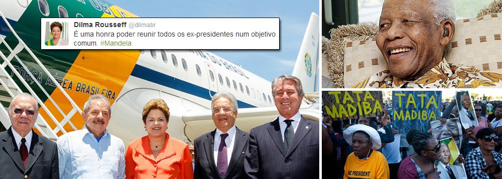 Presidente Dilma Rousseff faz gesto de conciliação e convida todos os presidentes brasileiros vivos para embarcarem com ela para Joanesburgo, onde vai participar das cerimônias fúnebres do líder global Nelson Mandela; José Sarney, Lula, Fernando Henrique e Fernando Collor terão oportunidade na viagem de distenderem as tensões; tradição nos EUA, bom entendimento entre ex-presidentes não é comum no Brasil; "É uma honra poder reunir todos os ex-presidentes num objetivo comum", escreveu Dilma no Twitter; novo tempo se inaugura? (Foto: Marco Damiani) www.brasil247.com - Presidente Dilma Rousseff faz gesto de conciliação e convida todos os presidentes brasileiros vivos para embarcarem com ela para Joanesburgo, onde vai participar das cerimônias fúnebres do líder global Nelson Mandela; José Sarney, Lula, Fernando Henrique e Fernando Collor terão oportunidade na viagem de distenderem as tensões; tradição nos EUA, bom entendimento entre ex-presidentes não é comum no Brasil; "É uma honra poder reunir todos os ex-presidentes num objetivo comum", escreveu Dilma no Twitter; novo tempo se inaugura?