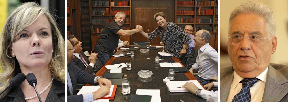 Em artigo que responde críticas do tucano à foto da presidente Dilma Rousseff ao lado de Lula, senadora pede que ex-presidente "volte à razão" e o acusa de renunciar "à cadeira de referencial de equilíbrio e estabilidade do debate", que muitos lhe atribuem, "para especular sobre uma imaginária (e inexistente) indiferença de Dilma em relação às manifestações"; Gleisi Hoffmann, ex-ministra da Casa Civil, rebate um a um os ataques de Fernando Henrique Cardoso, do apagão à inflação; FHC havia classificado a foto de Dilma e Lula como "chocante" e "esdrúxula" e questionado o motivo de "tanta alegria" do governo (Foto: Gisele Federicce) Em artigo que responde críticas do tucano à foto da presidente Dilma Rousseff ao lado de Lula, senadora pede que ex-presidente "volte à razão" e o acusa de renunciar "à cadeira de referencial de equilíbrio e estabilidade do debate", que muitos lhe atribuem, "para especular sobre uma imaginária (e inexistente) indiferença de Dilma em relação às manifestações"; Gleisi Hoffmann, ex-ministra da Casa Civil, rebate um a um os ataques de Fernando Henrique Cardoso, do apagão à inflação; FHC havia classificado a foto de Dilma e Lula como "chocante" e "esdrúxula" e questionado o motivo de "tanta alegria" do governo