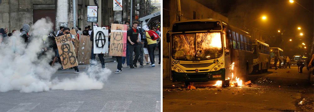 O protesto pela implantação do passe livre e de uma CPI para apurar irregularidades no sistema de transporte público do Recife teve como saldo muito quebra-quebra, depredações e veículos incendiados; a polícia reagiu e usou balas de borracha, gás lacrimogêneo e bombas de efeito moral para dispersar os manifestantes; pelo menos quatro ônibus foram incendiados após serem atingidos por coquetéis molotovs; não há informações de feridos até o momento; as principais vias do Centro da Capital pernambucana estão bloqueadas (Foto: Paulo Emílio) O protesto pela implantação do passe livre e de uma CPI para apurar irregularidades no sistema de transporte público do Recife teve como saldo muito quebra-quebra, depredações e veículos incendiados; a polícia reagiu e usou balas de borracha, gás lacrimogêneo e bombas de efeito moral para dispersar os manifestantes; pelo menos quatro ônibus foram incendiados após serem atingidos por coquetéis molotovs; não há informações de feridos até o momento; as principais vias do Centro da Capital pernambucana estão bloqueadas