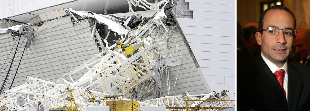 Controle realizado pelo Instituto de Criminalística aponta que o acidente com um guindaste que matou dois operários na Arena Corinthians, em novembro passado, foi causado pela base de pedras e chapas de aço que não suportou o peso do equipamento e cedeu; versão contraria a construtora de Marcelo Odebrecht, responsável pela obra (Foto: Roberta Namour) Controle realizado pelo Instituto de Criminalística aponta que o acidente com um guindaste que matou dois operários na Arena Corinthians, em novembro passado, foi causado pela base de pedras e chapas de aço que não suportou o peso do equipamento e cedeu; versão contraria a construtora de Marcelo Odebrecht, responsável pela obra
