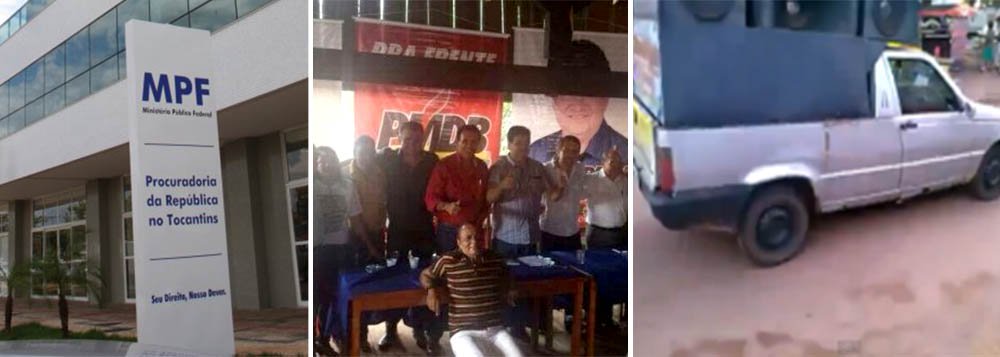 No último dia 12, um carro de som percorreu as principais ruas de Augustinópolis, convidando a população para uma reunião política do PMDB. "Na oportunidade também, será servido um churrasco", diz o locutor no carro; o encontro foi promovido pelos pré-candidatos a governador, Júnior Coimbra, e a senador, Carlos Gaguim; o procurador eleitoral auxiliar Fábio Conrado Loula determinou que técnicos da PRE buscassem o vídeo publicado na internet em que aparece o carro de som chamando a população para o encontro (Foto: Aquiles Lins) No último dia 12, um carro de som percorreu as principais ruas de Augustinópolis, convidando a população para uma reunião política do PMDB. "Na oportunidade também, será servido um churrasco", diz o locutor no carro; o encontro foi promovido pelos pré-candidatos a governador, Júnior Coimbra, e a senador, Carlos Gaguim; o procurador eleitoral auxiliar Fábio Conrado Loula determinou que técnicos da PRE buscassem o vídeo publicado na internet em que aparece o carro de som chamando a população para o encontro