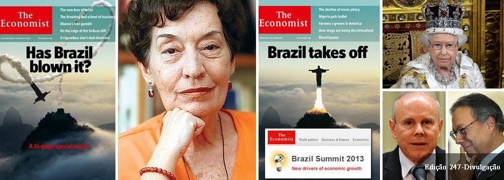 Professora Maria da Conceição Tavares já deixou registrado que revista inglesa é pautada por interesses escusos do capitalismo global; e não apenas por seus jornalistas; matriarca dos desenvolvimentistas do País diz: "Não acredito nessa geração espontânea nas páginas da Economist, por mais que isso combine com o seu conservadorismo"; para ela, "o alvo é 2014"; análise se deu a respeito de pedido da cabeça do ministro Guido Mantega, feito pelo magazine da terra da rainha Elizabeth no final do ano passado; mas vale para o caso atual de crítica grosseira à economia brasileira; 247 apurou que ex-ministro Pedro Malan tornou-se uma das principais fontes de informação da publicação; artigo (Foto: Ana Pupulin) www.brasil247.com - Professora Maria da Conceição Tavares já deixou registrado que revista inglesa é pautada por interesses escusos do capitalismo global; e não apenas por seus jornalistas; matriarca dos desenvolvimentistas do País diz: "Não acredito nessa geração espontânea nas páginas da Economist, por mais que isso combine com o seu conservadorismo"; para ela, "o alvo é 2014"; análise se deu a respeito de pedido da cabeça do ministro Guido Mantega, feito pelo magazine da terra da rainha Elizabeth no final do ano passado; mas vale para o caso atual de crítica grosseira à economia brasileira; 247 apurou que ex-ministro Pedro Malan tornou-se uma das principais fontes de informação da publicação; artigo