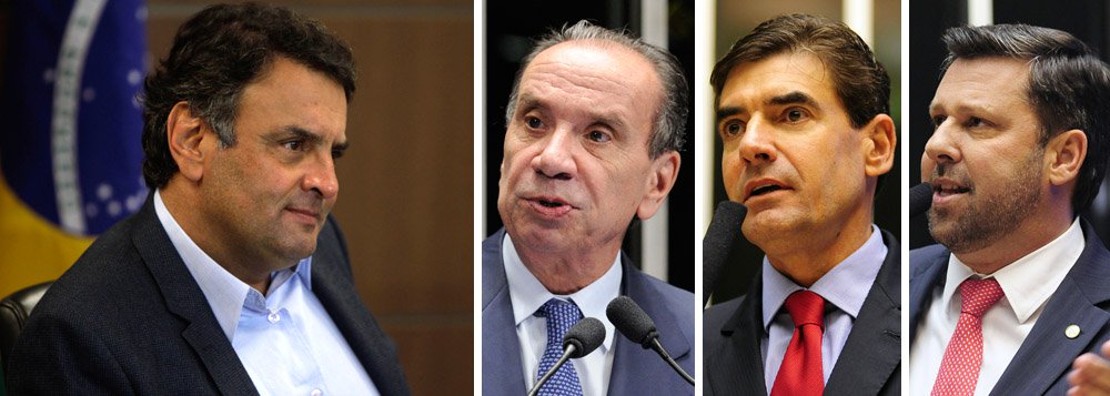 Apesar de não estar concluída a composição da equipe que se responsabilizará pela campanha eleitoral do presidenciável pelo PSDB, Aécio Neves (MG), os integrantes do time tucano mostram a força que São Paulo terá na coordenação da campanha; O comando político tem entre seus integrantes o senador Aloysio Nunes, próximo ao ex-governador José Serra, e os deputados Duarte Nogueira, presidente do PSDB paulista, e Carlos Sampaio (Foto: Leonardo Lucena) Apesar de não estar concluída a composição da equipe que se responsabilizará pela campanha eleitoral do presidenciável pelo PSDB, Aécio Neves (MG), os integrantes do time tucano mostram a força que São Paulo terá na coordenação da campanha; O comando político tem entre seus integrantes o senador Aloysio Nunes, próximo ao ex-governador José Serra, e os deputados Duarte Nogueira, presidente do PSDB paulista, e Carlos Sampaio