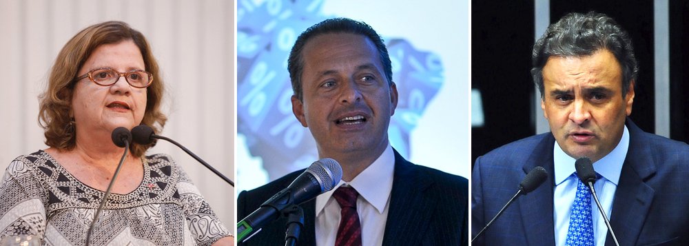 O PT está cada vez mais irado com os constantes ataques promovidos pelos presidenciáveis Eduardo Campos (PSB-PE) e Aécio Neves (PSDB-MG) contra a presidente Dilma Rousseff (PT). De acordo com a presidente do PT em Pernambuco, deputada estadual Teresa Leitão, Campos e Aécio fazem “terrorismo político” e por isso não crescem nas pesquisas de intenção de voto; “Nada para eles presta, fazem um terrorismo. Uma coisa é fazer críticas sobre o Governo Federal, outra é o ataque violento à presidente Dilma e ao PT. Eles deveriam estar fazendo um discurso proativo”, afirmou (Foto: Paulo Emílio) O PT está cada vez mais irado com os constantes ataques promovidos pelos presidenciáveis Eduardo Campos (PSB-PE) e Aécio Neves (PSDB-MG) contra a presidente Dilma Rousseff (PT). De acordo com a presidente do PT em Pernambuco, deputada estadual Teresa Leitão, Campos e Aécio fazem “terrorismo político” e por isso não crescem nas pesquisas de intenção de voto; “Nada para eles presta, fazem um terrorismo. Uma coisa é fazer críticas sobre o Governo Federal, outra é o ataque violento à presidente Dilma e ao PT. Eles deveriam estar fazendo um discurso proativo”, afirmou