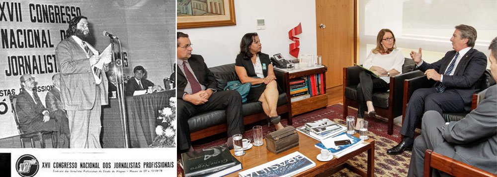 O 36º Congresso Nacional dos Jornalistas será realizado em Maceió, em abril de 2014, , depois de 36 anos da realização do último em território alagoano, em 1978, quando a entidade era presidida pelo jornalista Freitas Neto”, morto em 11 de julho de 1997 em um acidente de avião em Cuba. O tema o Congresso é: “O Jornalismo, o jornalista e a democracia”. Após visita intermediada pelo senador Fernando Collor (PTB-AL), o Governo Federal deve apoiar o evento. Mais de 700 profissionais de todos os Estados do País são aguardados. (Foto: Voney Malta) O 36º Congresso Nacional dos Jornalistas será realizado em Maceió, em abril de 2014, , depois de 36 anos da realização do último em território alagoano, em 1978, quando a entidade era presidida pelo jornalista Freitas Neto”, morto em 11 de julho de 1997 em um acidente de avião em Cuba. O tema o Congresso é: “O Jornalismo, o jornalista e a democracia”. Após visita intermediada pelo senador Fernando Collor (PTB-AL), o Governo Federal deve apoiar o evento. Mais de 700 profissionais de todos os Estados do País são aguardados.