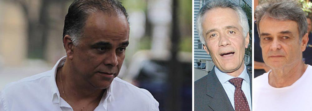 Ex-publicitário Marcos Valério e os seus ex-sócios Ramon Hollerbach e Cristiano Paz foram condenados pela 4ª Vara da Justiça Federal por lavagem de dinheiro e evasão de divisas no processo do mensalão tucano; segundo o Ministério Público Federal de Minas Gerais, os três deverão cumprir, cada um, pena de 9 anos e dois meses de prisão e o pagamento de uma multa individual no valor de 250 salários mínimos (Foto: Valter Lima) Ex-publicitário Marcos Valério e os seus ex-sócios Ramon Hollerbach e Cristiano Paz foram condenados pela 4ª Vara da Justiça Federal por lavagem de dinheiro e evasão de divisas no processo do mensalão tucano; segundo o Ministério Público Federal de Minas Gerais, os três deverão cumprir, cada um, pena de 9 anos e dois meses de prisão e o pagamento de uma multa individual no valor de 250 salários mínimos