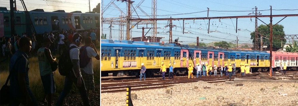 O número de pessoas feridas no descarrilamento de um trem no Rio de Janeiro subiu para sete; a assessoria de imprensa dos Bombeiros informa que as vítimas tiveram apenas ferimentos leves, depois que um trem saiu do trilho por volta das 6h30 de hoje (10) próximo à estação de Deodoro, no subúrbio da cidade do Rio (Foto: Leonardo Lucena) O número de pessoas feridas no descarrilamento de um trem no Rio de Janeiro subiu para sete; a assessoria de imprensa dos Bombeiros informa que as vítimas tiveram apenas ferimentos leves, depois que um trem saiu do trilho por volta das 6h30 de hoje (10) próximo à estação de Deodoro, no subúrbio da cidade do Rio