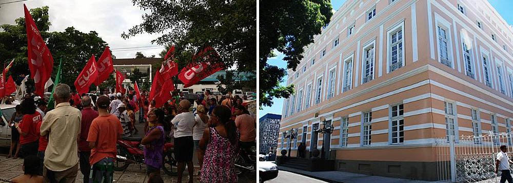 A Central Única dos Trabalhadores de Alagoas (CUT-AL) programa um ato para pressionar os deputados estaduais a aprovarem a CPI para investigar supostos desvios na folha de pagamento. O líder do PT na ALE, Judson Cabral, denuncia que a Mesa Diretora está pressionando os parlamentares a não assinarem o requerimento para instalação da CPI.
(Foto: Voney Malta) A Central Única dos Trabalhadores de Alagoas (CUT-AL) programa um ato para pressionar os deputados estaduais a aprovarem a CPI para investigar supostos desvios na folha de pagamento. O líder do PT na ALE, Judson Cabral, denuncia que a Mesa Diretora está pressionando os parlamentares a não assinarem o requerimento para instalação da CPI.