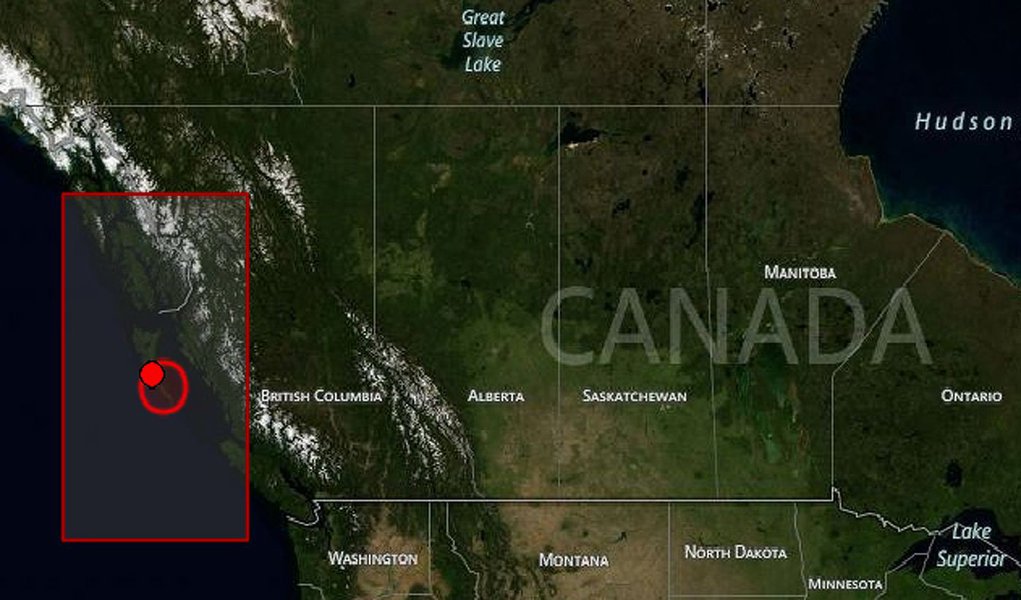 Um terremoto de magnitude 6,7 na escala Richter foi registrado, na madrugada, ao largo da ilha de Vancouver, na Região Oeste do Canadá, no Pacífico, informou o Serviço Geológico dos Estados Unidos (Foto: Roberta Namour) Um terremoto de magnitude 6,7 na escala Richter foi registrado, na madrugada, ao largo da ilha de Vancouver, na Região Oeste do Canadá, no Pacífico, informou o Serviço Geológico dos Estados Unidos