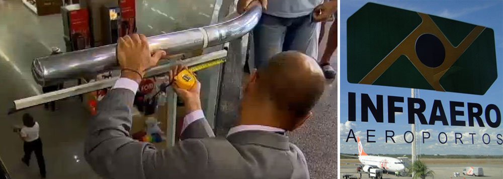 Um dia após multar a Infraero por irregularidades no Galeão, agentes do Procon fiscalizaram hoje o Aeroporto Santos Dumont e também encontraram falhas; ação do órgão foi motivada pelo acidente ocorrido no último sábado, quando a menina argentina Camila Palacios, de 3 anos, caiu do vão entre a escada rolante e o guarda-corpo no mezanino do terminal (Foto: Gisele Federicce) Um dia após multar a Infraero por irregularidades no Galeão, agentes do Procon fiscalizaram hoje o Aeroporto Santos Dumont e também encontraram falhas; ação do órgão foi motivada pelo acidente ocorrido no último sábado, quando a menina argentina Camila Palacios, de 3 anos, caiu do vão entre a escada rolante e o guarda-corpo no mezanino do terminal