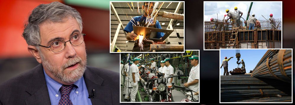 Economista Paul Krugman, Nobel de Economia de 2008, passa o trator sobre avaliações pessimistas e previsões catastrofistas para a economia brasileira; "O Brasil saiu da crise mundial muito bem e não se justificam preocupações com sua economia", disse; colunista permanente do jornal The New York Times, ele participou de seminário promovido pela revista Carta Capital; "O Brasil não é vulnerável há muito tempo", cravou ele, citando reservas internacionais de US$ 360 bilhões e PIB superior a US$ 2 trilhões (Foto: Gisele Federicce) Economista Paul Krugman, Nobel de Economia de 2008, passa o trator sobre avaliações pessimistas e previsões catastrofistas para a economia brasileira; "O Brasil saiu da crise mundial muito bem e não se justificam preocupações com sua economia", disse; colunista permanente do jornal The New York Times, ele participou de seminário promovido pela revista Carta Capital; "O Brasil não é vulnerável há muito tempo", cravou ele, citando reservas internacionais de US$ 360 bilhões e PIB superior a US$ 2 trilhões