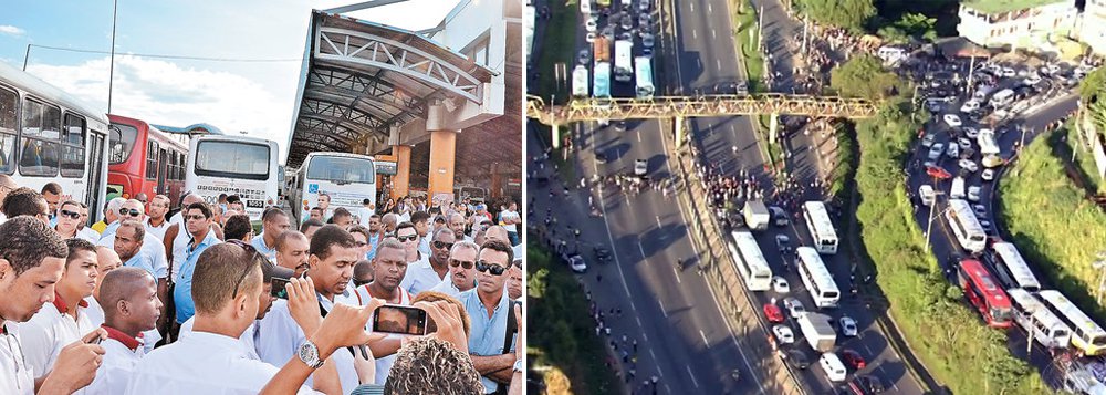 A Prefeitura de Salvador comunicou por meio de nota que os trabalhadores rodoviários receberão sua gratificação (financeira) pelo período trabalhado no carnaval na próxima segunda-feira (14) e que a categoria não fará mais manifestações; nesta sexta, eles interditaram as estações Pirajá, Mussurunga e Lapa, as três maiores de Salvador; engarrafamento passou dos 10 quilômetros em cada lado da BR-324 (Foto: Romulo Faro) A Prefeitura de Salvador comunicou por meio de nota que os trabalhadores rodoviários receberão sua gratificação (financeira) pelo período trabalhado no carnaval na próxima segunda-feira (14) e que a categoria não fará mais manifestações; nesta sexta, eles interditaram as estações Pirajá, Mussurunga e Lapa, as três maiores de Salvador; engarrafamento passou dos 10 quilômetros em cada lado da BR-324