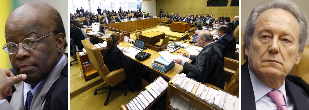 Sobre bate-boca protagonizado por ele e pelo ministro revisor da Ação Penal 470, Ricardo Lewandowski, na semana passada, Joaquim Barbosa declarou hoje que não teve a intenção de "cercear a livre manifestação da corte", mas ressaltou que, como presidente do tribunal, tem a "obrigação de zelar pela celeridade dos trabalhos"; Lewandowski agradeceu o apoio de magistrados, jornalistas e políticos e disse que quer "deixar de lado" o episódio "lamentável"; Barbosa acusou o colega de fazer "chicana" na última sessão do Supremo (Foto: Ana Pupulin) Sobre bate-boca protagonizado por ele e pelo ministro revisor da Ação Penal 470, Ricardo Lewandowski, na semana passada, Joaquim Barbosa declarou hoje que não teve a intenção de "cercear a livre manifestação da corte", mas ressaltou que, como presidente do tribunal, tem a "obrigação de zelar pela celeridade dos trabalhos"; Lewandowski agradeceu o apoio de magistrados, jornalistas e políticos e disse que quer "deixar de lado" o episódio "lamentável"; Barbosa acusou o colega de fazer "chicana" na última sessão do Supremo