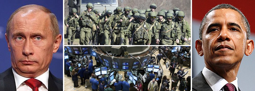 Presidente russo disse que a Rússia só usará a força militar na Ucrânia como último recurso, em aparente tentativa de acalmar relações com o Ocidente e com os mercados financeiros; no entanto, se reservou o direito de usar todas as opções para proteger seus compatriotas que estão vivendo em "terror", após o que chama de "golpe anti-constitucional e tomada do poder pelas armas"; por trás de suas ações existe o interesse em preservar a base de sua frota do Mar Negro, em Sebastopol, na Crimeia; Europa julga crise como a maior já vivida no século XXI (Foto: Sheila Lopes) Presidente russo disse que a Rússia só usará a força militar na Ucrânia como último recurso, em aparente tentativa de acalmar relações com o Ocidente e com os mercados financeiros; no entanto, se reservou o direito de usar todas as opções para proteger seus compatriotas que estão vivendo em "terror", após o que chama de "golpe anti-constitucional e tomada do poder pelas armas"; por trás de suas ações existe o interesse em preservar a base de sua frota do Mar Negro, em Sebastopol, na Crimeia; Europa julga crise como a maior já vivida no século XXI