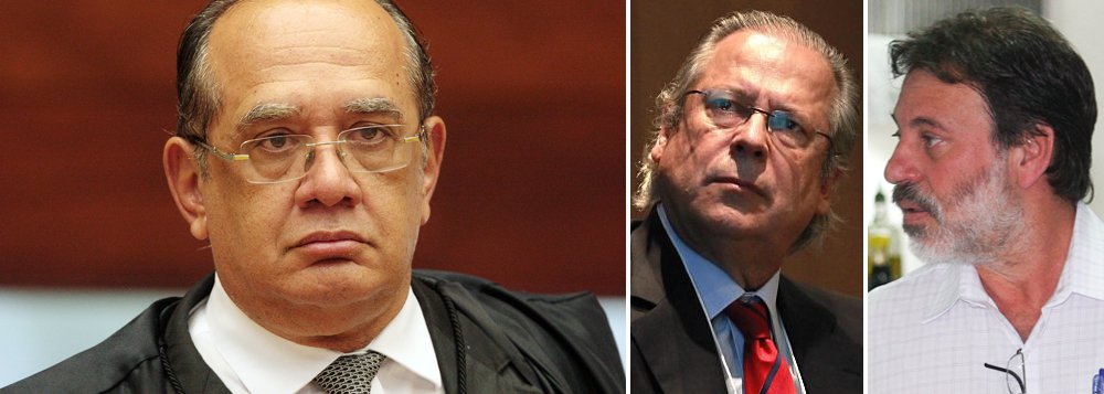 Supremo Tribunal Federal deve decidir no primeiro semestre de 2014 como devem ser tratados condenados a regime semiaberto quando não houver vaga para eles no sistema penitenciário; debate ocorre no momento em que condenados na Ação Penal 470 ao regime semiaberto, como o ex-ministro José Dirceu, o ex-tesoureiro do PT, Delúbio Soares, e o ex-deputado federal José Genoino, foram levados para o regime fechado; "em razão da absoluta escassez de estabelecimentos prisionais para os regimes aberto e semiaberto, o que temos são penas em regime fechado, domiciliar ou uso do regime semiaberto para retroalimentação do crime organizado", afirmou Mendes (Foto: Valter Lima) Supremo Tribunal Federal deve decidir no primeiro semestre de 2014 como devem ser tratados condenados a regime semiaberto quando não houver vaga para eles no sistema penitenciário; debate ocorre no momento em que condenados na Ação Penal 470 ao regime semiaberto, como o ex-ministro José Dirceu, o ex-tesoureiro do PT, Delúbio Soares, e o ex-deputado federal José Genoino, foram levados para o regime fechado; "em razão da absoluta escassez de estabelecimentos prisionais para os regimes aberto e semiaberto, o que temos são penas em regime fechado, domiciliar ou uso do regime semiaberto para retroalimentação do crime organizado", afirmou Mendes
