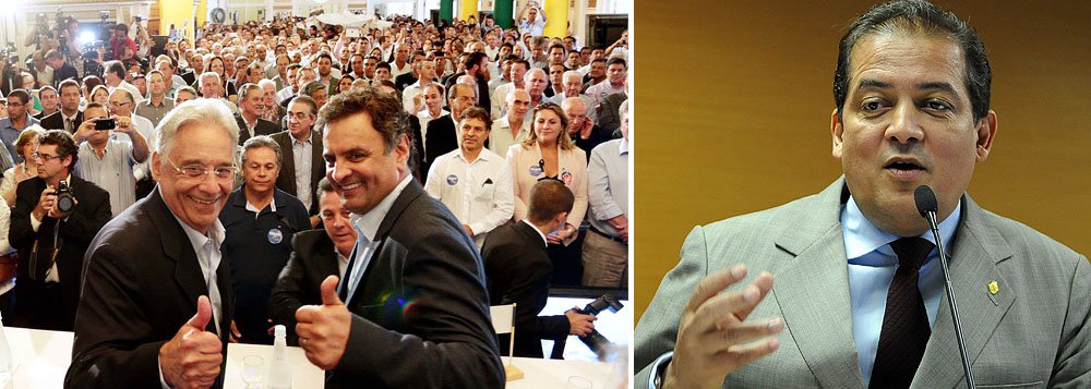 Construção de uma dupla puro-sangue do PSDB para as eleições de 2014 pode envolver o ex-presidente Fernando Henrique Cardoso; até agora, ele e Aécio vinham defendendo que o vice fosse de São Paulo e também tucano, o que faria a escolha recair sobre o senador Aloysio Nunes (PSDB-SP); no entanto, aliados afirmam que uma chapa 100% tucana só seria aceita se o vice fosse o próprio FHC; "ninguém melhor do que ele próprio para defender o legado dos seus oito anos de governo", diz o deputado Eduardo Gomes (SSD-TO), que migrou do PSDB para o Solidariedade, mas continua próximo a Aécio e a FHC (Foto: Felipe L. Goncalves) www.brasil247.com - Construção de uma dupla puro-sangue do PSDB para as eleições de 2014 pode envolver o ex-presidente Fernando Henrique Cardoso; até agora, ele e Aécio vinham defendendo que o vice fosse de São Paulo e também tucano, o que faria a escolha recair sobre o senador Aloysio Nunes (PSDB-SP); no entanto, aliados afirmam que uma chapa 100% tucana só seria aceita se o vice fosse o próprio FHC; "ninguém melhor do que ele próprio para defender o legado dos seus oito anos de governo", diz o deputado Eduardo Gomes (SSD-TO), que migrou do PSDB para o Solidariedade, mas continua próximo a Aécio e a FHC
