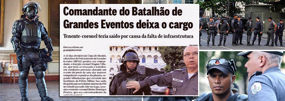 Comandante do Batalhão de Policiamento de Grandes Eventos do Rio de Janeiro (BPGE), tenente-coronel Wagner Villares de Oliveira abandonou o cargo às vésperas da Copa; grupo foi criado em janeiro deste ano pelo governo do estado para atuar em multidões; batalhão tem cerca de 600 policiais militares (Foto: Roberta Namour) Comandante do Batalhão de Policiamento de Grandes Eventos do Rio de Janeiro (BPGE), tenente-coronel Wagner Villares de Oliveira abandonou o cargo às vésperas da Copa; grupo foi criado em janeiro deste ano pelo governo do estado para atuar em multidões; batalhão tem cerca de 600 policiais militares