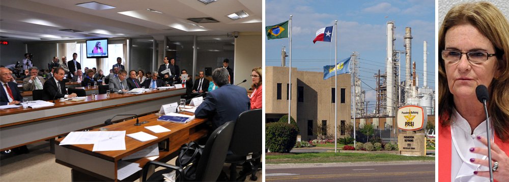 Em audiência de seis horas, presidente da Petrobras responde a todas as perguntas, apresenta novas informações e defende transparência na estatal em relação a compra da refinaria de Pasadena, em 2006, nos EUA; explicando as diferenças entre o mercado daquele período e o atual, Graça Foster sustentou que o negócio "foi bom mas se transformou em ruim"; ela disse que a empresa tem compradores, mas que a diretoria da estatal não quer vender o ativo até que todos os esclarecimentos tenham sido feitos; "Não concordo com o sr. quando fala em esquema Pasadena", devolveu ela a Agripino Maia (DEM); "Revelação sobre nosso ex-diretor cria muita tristeza entre nossos colegas", acentuou Graça, sobre Paulo Roberto Costa; papéis da Petrobras caíram 3,5% na Bolsa de Valores de São Paulo (Foto: Roberta Namour) www.brasil247.com - Em audiência de seis horas, presidente da Petrobras responde a todas as perguntas, apresenta novas informações e defende transparência na estatal em relação a compra da refinaria de Pasadena, em 2006, nos EUA; explicando as diferenças entre o mercado daquele período e o atual, Graça Foster sustentou que o negócio "foi bom mas se transformou em ruim"; ela disse que a empresa tem compradores, mas que a diretoria da estatal não quer vender o ativo até que todos os esclarecimentos tenham sido feitos; "Não concordo com o sr. quando fala em esquema Pasadena", devolveu ela a Agripino Maia (DEM); "Revelação sobre nosso ex-diretor cria muita tristeza entre nossos colegas", acentuou Graça, sobre Paulo Roberto Costa; papéis da Petrobras caíram 3,5% na Bolsa de Valores de São Paulo