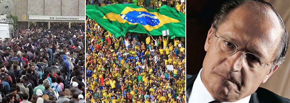 "Ninguém vai trabalhar. Se não chegarmos a um acordo, na quinta-feira não vai ter metrô nem para Itaquera nem para lugar nenhum", disse o secretário do Sindicato dos Metroviários de São Paulo, Alex Fernandes; sem metrô, torcedores dificilmente terão acesso ao estádio de abertura da Copa do Mundo, onde se enfrentam Brasil e Croácia; governador Geraldo Alckmin mandou endurecer com grevistas, que podem ser demitidos depois que a paralisação foi considerada abusiva pelo TST; "o que está em jogo é o direito ao trabalho de 5 milhões de paulistanos que dependem do metrô", disse ele; "O metroviário que não for trabalhar incorre na possibilidade de demissão por justa causa" (Foto: Leonardo Attuch) "Ninguém vai trabalhar. Se não chegarmos a um acordo, na quinta-feira não vai ter metrô nem para Itaquera nem para lugar nenhum", disse o secretário do Sindicato dos Metroviários de São Paulo, Alex Fernandes; sem metrô, torcedores dificilmente terão acesso ao estádio de abertura da Copa do Mundo, onde se enfrentam Brasil e Croácia; governador Geraldo Alckmin mandou endurecer com grevistas, que podem ser demitidos depois que a paralisação foi considerada abusiva pelo TST; "o que está em jogo é o direito ao trabalho de 5 milhões de paulistanos que dependem do metrô", disse ele; "O metroviário que não for trabalhar incorre na possibilidade de demissão por justa causa"