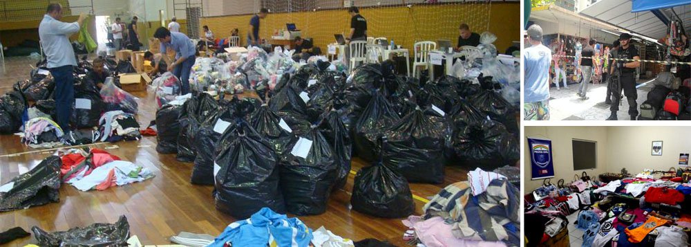 A Polícia Civil apreendeu mais de 65 mil produtos falsificados durante a "Operação Natal Original", no Recife; a mercadoria foi avaliada em mais de R$ 2 milhões, entre roupas, óculos, carteiras, brinquedos e bonés; os 16 identificados podem responder a mais de 20 anos de prisão e serão indiciados pelo crime de pirataria e formação de quadrilha (Foto: Leonardo Lucena) A Polícia Civil apreendeu mais de 65 mil produtos falsificados durante a "Operação Natal Original", no Recife; a mercadoria foi avaliada em mais de R$ 2 milhões, entre roupas, óculos, carteiras, brinquedos e bonés; os 16 identificados podem responder a mais de 20 anos de prisão e serão indiciados pelo crime de pirataria e formação de quadrilha