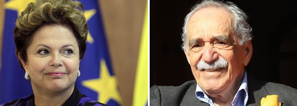Presidente Dilma Rousseff (PT) afirmou nesta quinta (17) que "os personagens singulares" e a "América Latina exuberante" do escritor colombiano Gabriel García Márquez "permanecerão marcados no coração e na memória de seus milhões de leitores"; "Foi com tristeza que soube da morte do escritor colombiano Gabriel García Márquez", disse ela no Twitter (Foto: Valter Lima) Presidente Dilma Rousseff (PT) afirmou nesta quinta (17) que "os personagens singulares" e a "América Latina exuberante" do escritor colombiano Gabriel García Márquez "permanecerão marcados no coração e na memória de seus milhões de leitores"; "Foi com tristeza que soube da morte do escritor colombiano Gabriel García Márquez", disse ela no Twitter