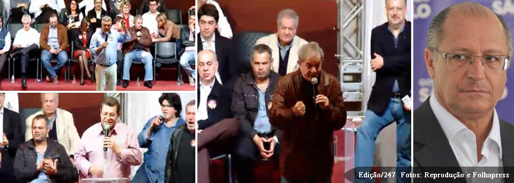 Ex-presidente Lula destacou a ascensão econômica do Brasil, ao participar do ato que lançou Emídio de Souza, futuro coordenador da campanha de Alexandre Padilha, para a presidência do PT-SP; "Aqui só tem eleitor teu, Emídio, e desconfio que essa manifestação lá fora também é a teu favor", disse o ex-presidente Lula; na verdade, a tropa de choque da Polícia Militar precisou jogar bombas para dispersar manifestantes contrários ao partido; "Temos de ir para as ruas dizer que a incompetência em São Paulo é do governador Geraldo Alckmin", conclamou Emídio; "Padilha, me deixe ligar para o Alckmin, depois da tua eleição, para dizer: Alckmin, limpe as gavetas!", completou; o ministro da Saúde contemporizou: "Ligue para que ele inicie a montagem da equipe de transição" (Foto: Ana Pupulin) Ex-presidente Lula destacou a ascensão econômica do Brasil, ao participar do ato que lançou Emídio de Souza, futuro coordenador da campanha de Alexandre Padilha, para a presidência do PT-SP; "Aqui só tem eleitor teu, Emídio, e desconfio que essa manifestação lá fora também é a teu favor", disse o ex-presidente Lula; na verdade, a tropa de choque da Polícia Militar precisou jogar bombas para dispersar manifestantes contrários ao partido; "Temos de ir para as ruas dizer que a incompetência em São Paulo é do governador Geraldo Alckmin", conclamou Emídio; "Padilha, me deixe ligar para o Alckmin, depois da tua eleição, para dizer: Alckmin, limpe as gavetas!", completou; o ministro da Saúde contemporizou: "Ligue para que ele inicie a montagem da equipe de transição"
