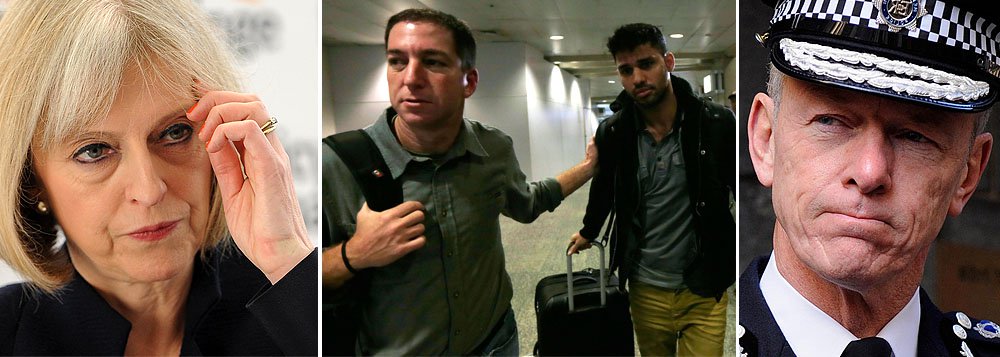 Advogados do jornalista Glenn Greenwald, do jornal The Guardian, escreveram para a secretária do Interior britânica, Theresa May, e para o chefe da Polícia Metropolitana de Londres, Sir Bernard Hogan-Howe, informando que estão prontos para entrar na Justiça contra a detenção do brasileiro David Miranda num aeroporto de Londres, a qual consideram "ilegal"; na carta, a defesa do companheiro de David também alerta que está tomando ações imediatas para recuperar, em até sete dias, os aparelhos eletrônicos que foram apreendidos; hoje, mais cedo, tanto o governo quanto a Polícia britânicos defenderam a detenção (Foto: Gisele Federicce) Advogados do jornalista Glenn Greenwald, do jornal The Guardian, escreveram para a secretária do Interior britânica, Theresa May, e para o chefe da Polícia Metropolitana de Londres, Sir Bernard Hogan-Howe, informando que estão prontos para entrar na Justiça contra a detenção do brasileiro David Miranda num aeroporto de Londres, a qual consideram "ilegal"; na carta, a defesa do companheiro de David também alerta que está tomando ações imediatas para recuperar, em até sete dias, os aparelhos eletrônicos que foram apreendidos; hoje, mais cedo, tanto o governo quanto a Polícia britânicos defenderam a detenção