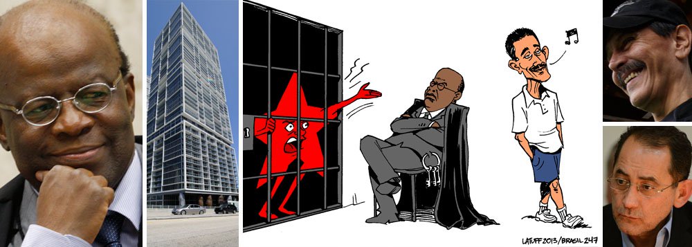 O discurso da falta de tempo, que Joaquim Barbosa usou com jornalistas ao responder por que a maioria dos condenados na Ação Penal 470 havia sido presa e Roberto Jefferson, que confessou ter recebido R$ 4 milhões para caixa 2 do PTB, ainda não, tem cada vez menos sentido; no último dia do ano, o presidente do STF usou seu tempo para cair numa roda de samba, no Rio; ontem, ele teve tempo para mandar prender o deputado do PT João Paulo Cunha; hoje, antecipou suas férias, que começariam só na próxima sexta-feira 10; na prática, Joaquim Barbosa está zombando da Justiça (Foto: Gisele Federicce) O discurso da falta de tempo, que Joaquim Barbosa usou com jornalistas ao responder por que a maioria dos condenados na Ação Penal 470 havia sido presa e Roberto Jefferson, que confessou ter recebido R$ 4 milhões para caixa 2 do PTB, ainda não, tem cada vez menos sentido; no último dia do ano, o presidente do STF usou seu tempo para cair numa roda de samba, no Rio; ontem, ele teve tempo para mandar prender o deputado do PT João Paulo Cunha; hoje, antecipou suas férias, que começariam só na próxima sexta-feira 10; na prática, Joaquim Barbosa está zombando da Justiça