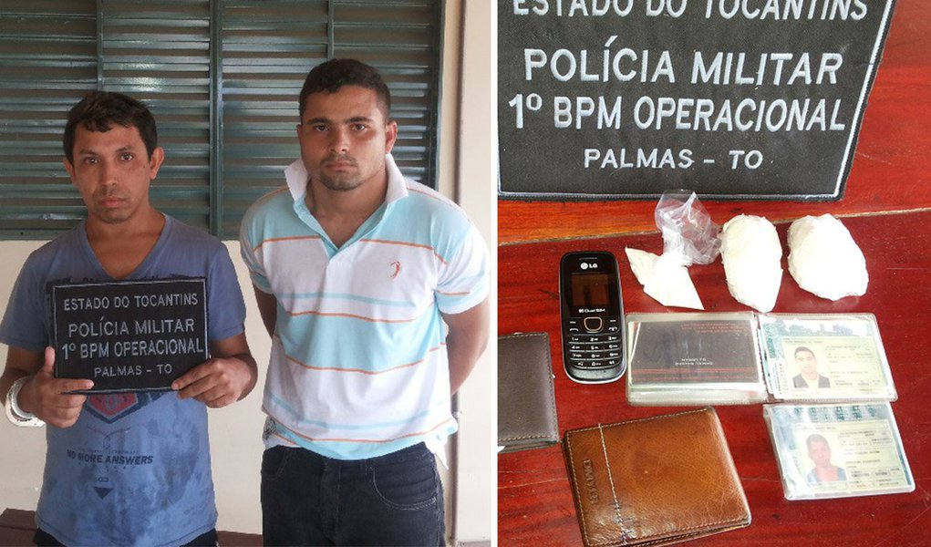 Agostinho Brito Rocha e Alex Wendell do Carmo foram presos na quadra 504 Norte, durante patrulhamento de rotina da PM; no carro em que os dois estavam, os policiais encontraram aproximadamente 113 gramas de uma substância semelhante à cocaína; os dois infratores foram conduzidos à Delegacia Especializada em Narcóticos (Denarc), sendo autuados em flagrante. (Foto: Aquiles Lins) Agostinho Brito Rocha e Alex Wendell do Carmo foram presos na quadra 504 Norte, durante patrulhamento de rotina da PM; no carro em que os dois estavam, os policiais encontraram aproximadamente 113 gramas de uma substância semelhante à cocaína; os dois infratores foram conduzidos à Delegacia Especializada em Narcóticos (Denarc), sendo autuados em flagrante.