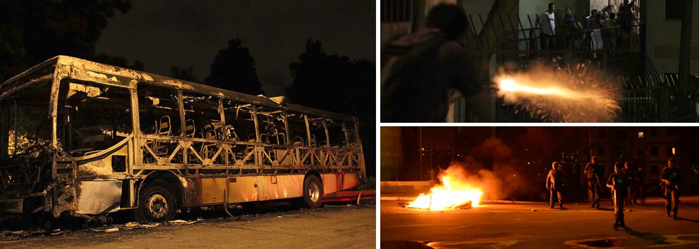 Grupo de 100 pessoas incendiou um ônibus no bairro Prestes Maia, zona leste da capital; Um homem com uma bomba e cinco rojões foi encaminhado ao 53º Distrito Policial e liberado em seguida; ele vai responder por incitação ao crime (Foto: Roberta Namour) Grupo de 100 pessoas incendiou um ônibus no bairro Prestes Maia, zona leste da capital; Um homem com uma bomba e cinco rojões foi encaminhado ao 53º Distrito Policial e liberado em seguida; ele vai responder por incitação ao crime